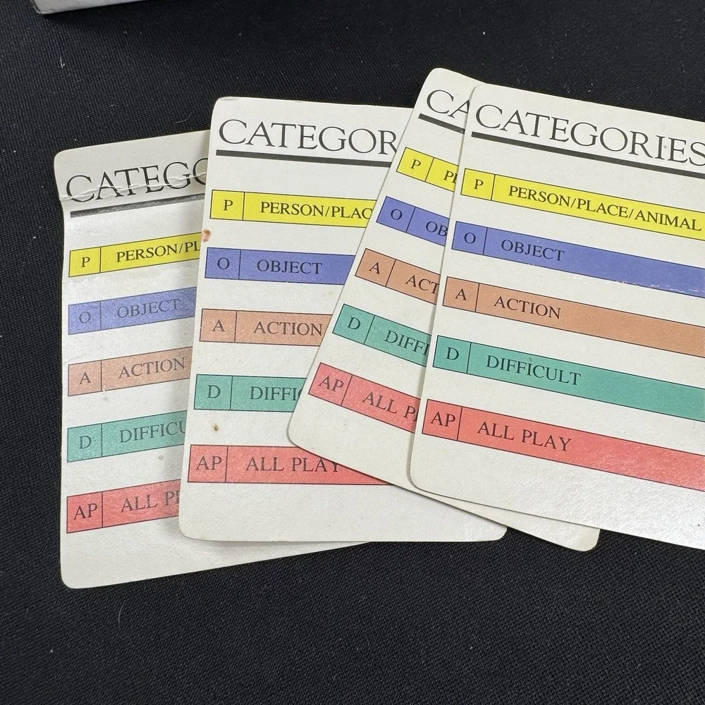 Pictionary First Edition 1985 Replacement Game‎ Play Card Set